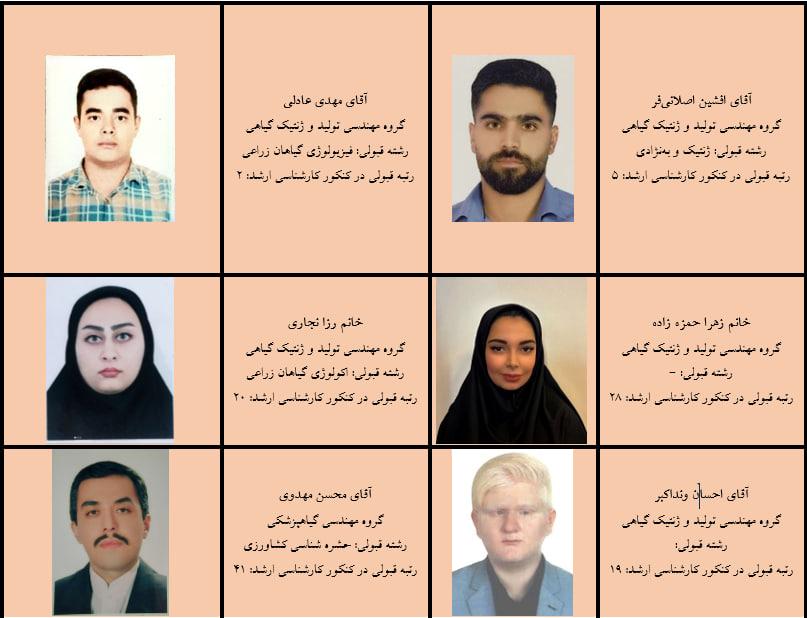 رتبه دانشجویان دانشکده کشاورزی در کنکور کارشناسی ارشد 1404
