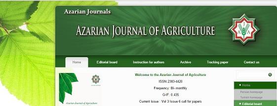 نمایه شدن مجله Azarian Journal of Agriculture در CABi